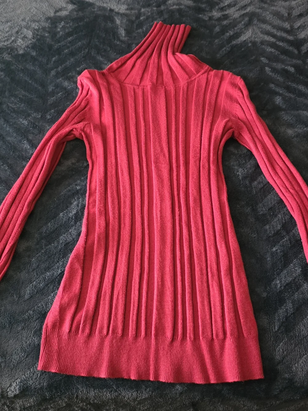 Rue21 Bright Pink Ribbed Cowl-Neck Sweater